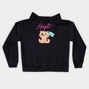 Happy international cat day, adopt! Kids Hoodie